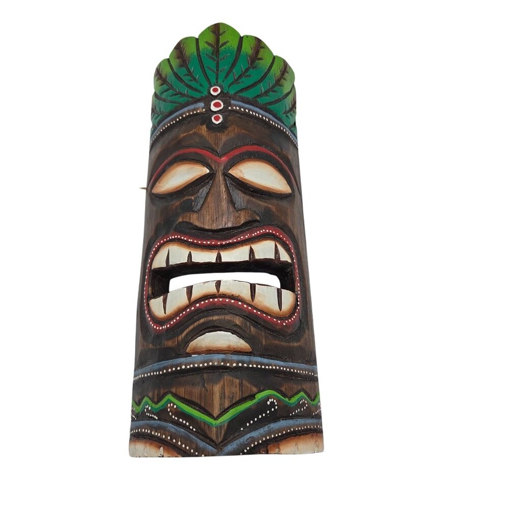 Chesapeak Bay Hand-Carved Wooden Tuki Mask.